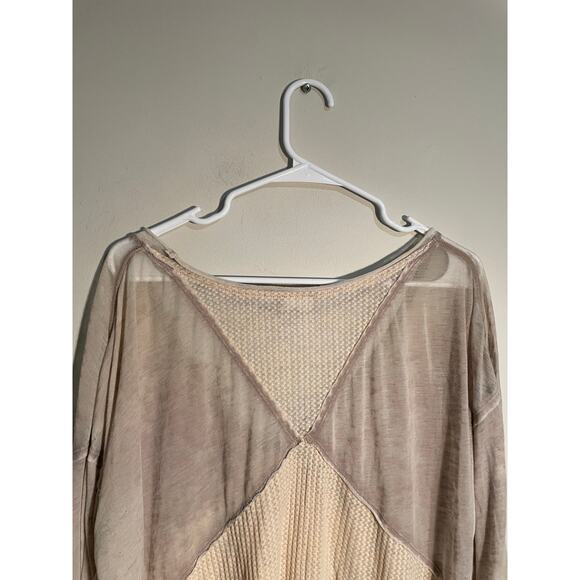 We The Free Cream Burnout Thermal Slouchy Top Size Small - Picture 7 of 9